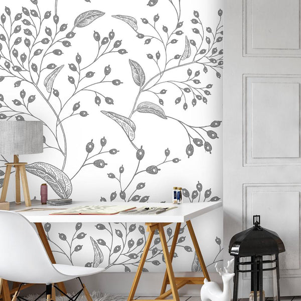 Behang Engraved Floral background 3 - Daring Walls