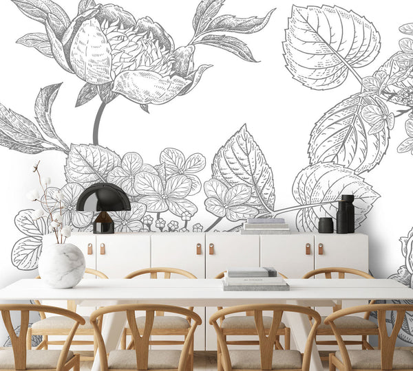 Behang Engraved Floral background 4 - Daring Walls