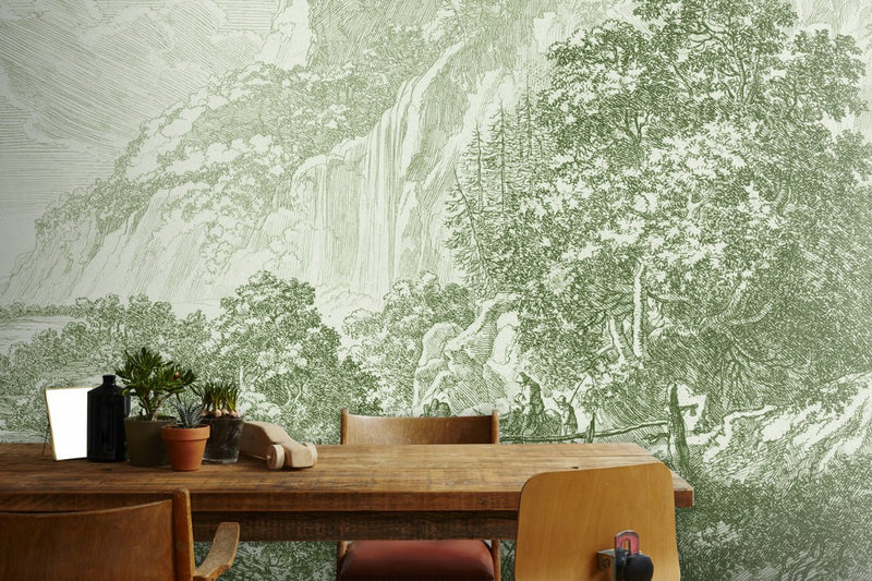 Behang Old Landscapes 1 green - Daring Walls