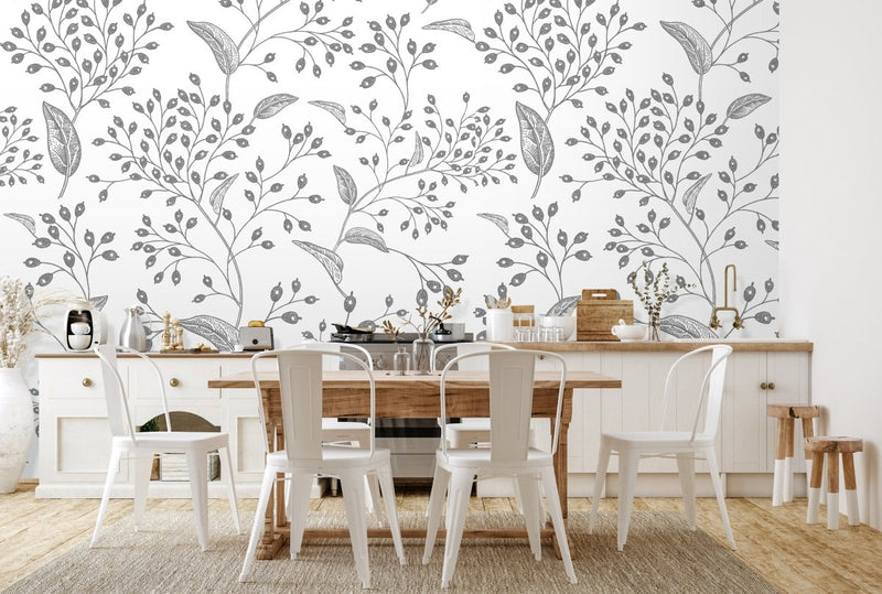 Behang Engraved Floral background 3 - Daring Walls