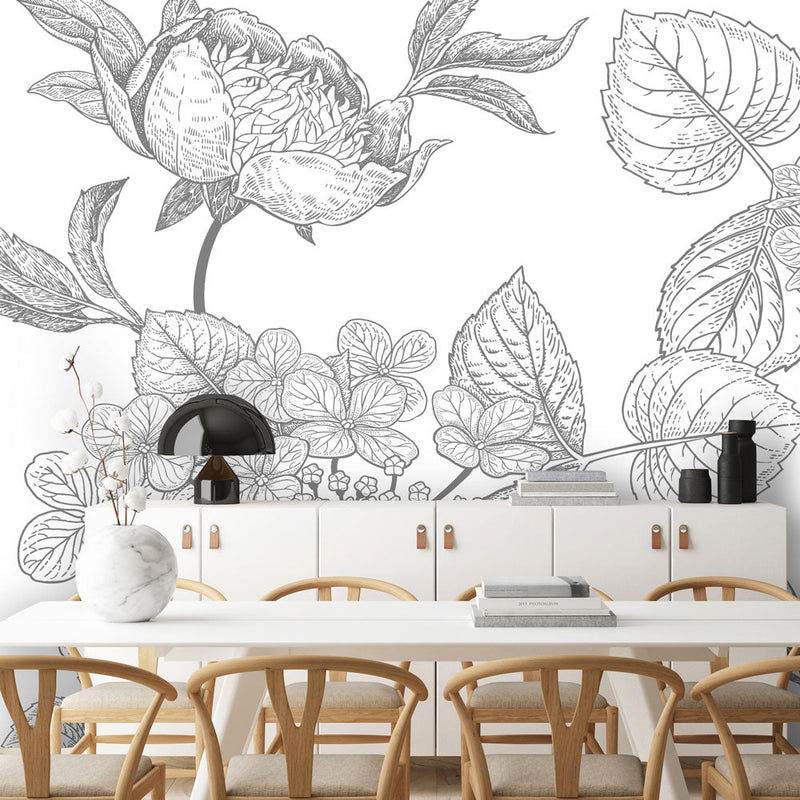 Behang Engraved Floral background 4 - Daring Walls