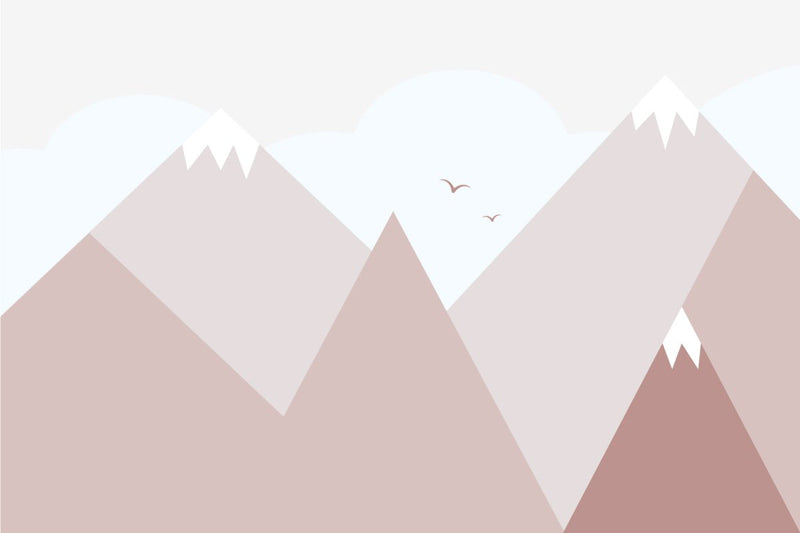 Behang Mountains with snow old pink - Daring Walls