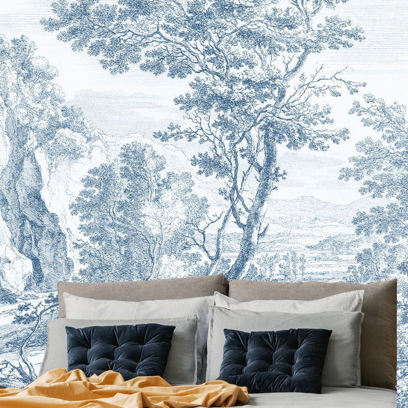 Behang Old Landscapes 3 blue - Daring Walls