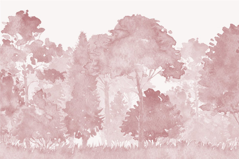 Behang Watercolor Woods pink - Daring Walls