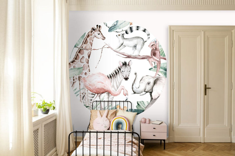 Behangcirkel Watercolor Savanna - white - Daring Walls