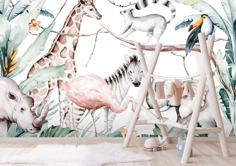 Kinderbehang Watercolor Savanna white - Daring Walls