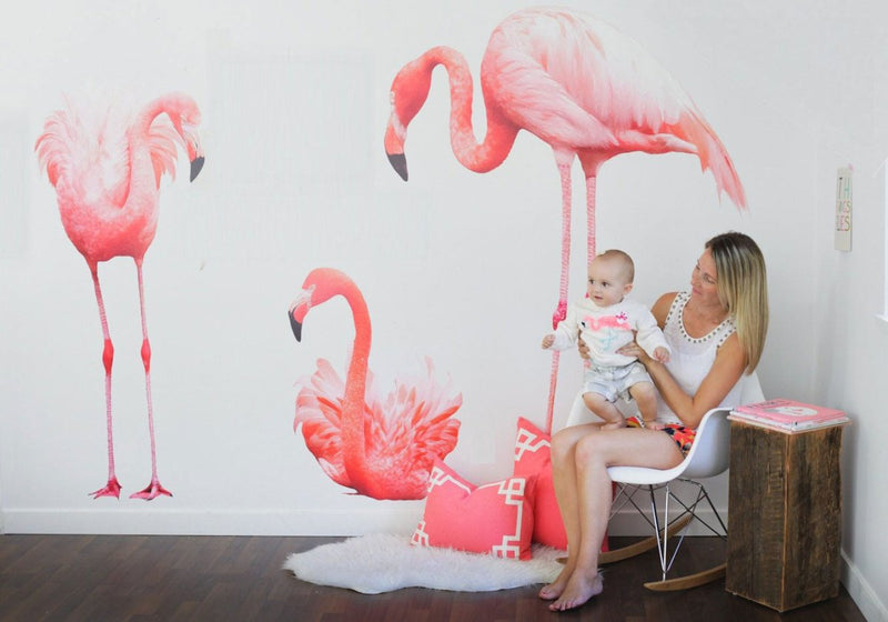 Muursticker 3 flamingo's - Daring Walls