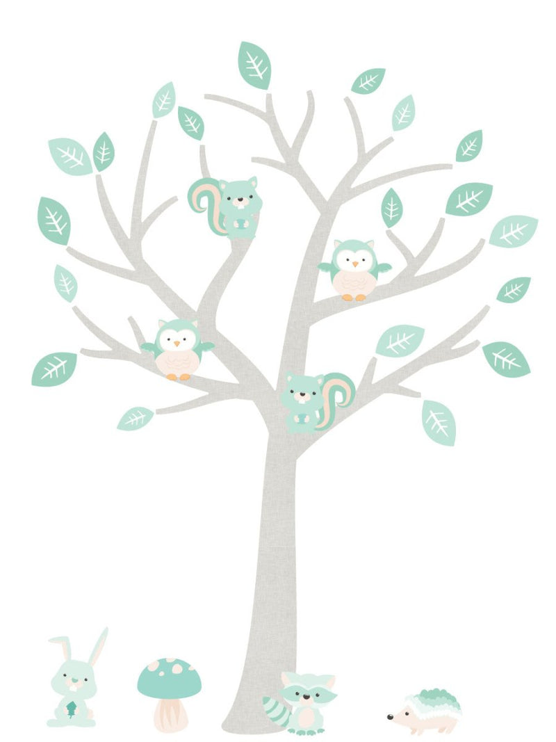 Muursticker Boom Baby Woodland mint - Daring Walls