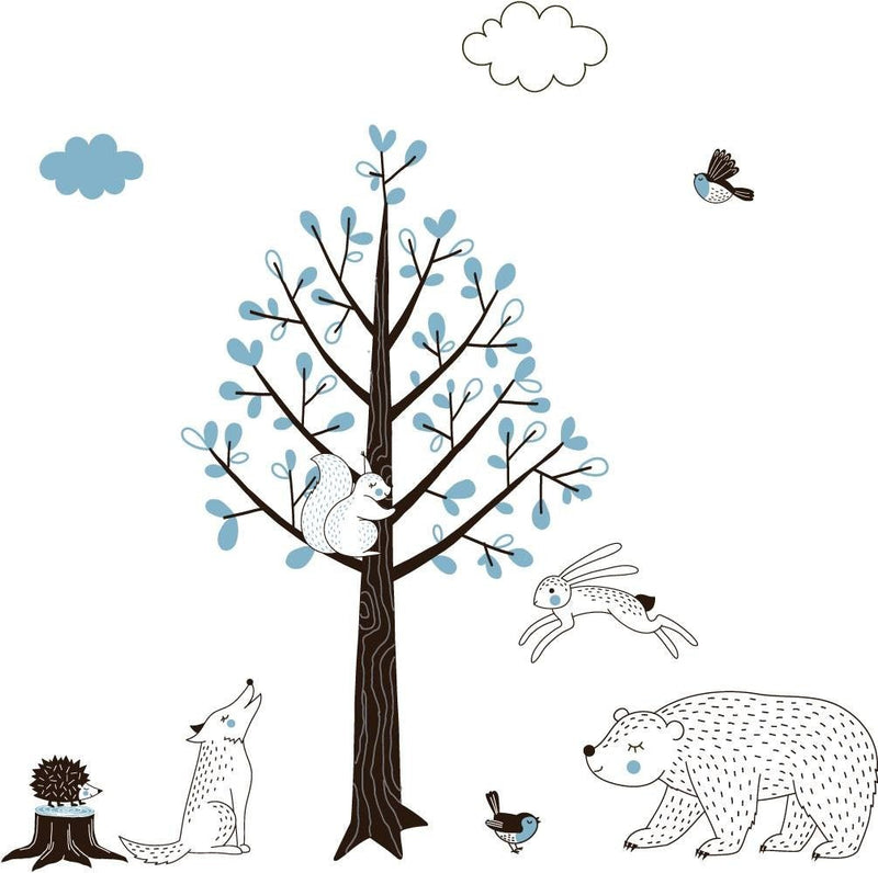 Muursticker Boom Forest blue - Daring Walls
