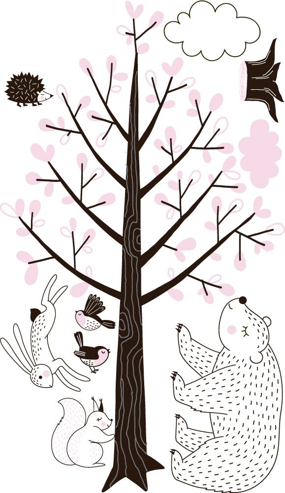Muursticker Boom Forest pink - Daring Walls
