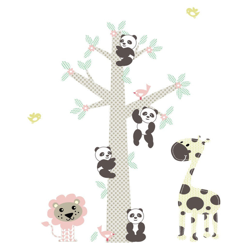 Muursticker Boom Panda's pink - Daring Walls