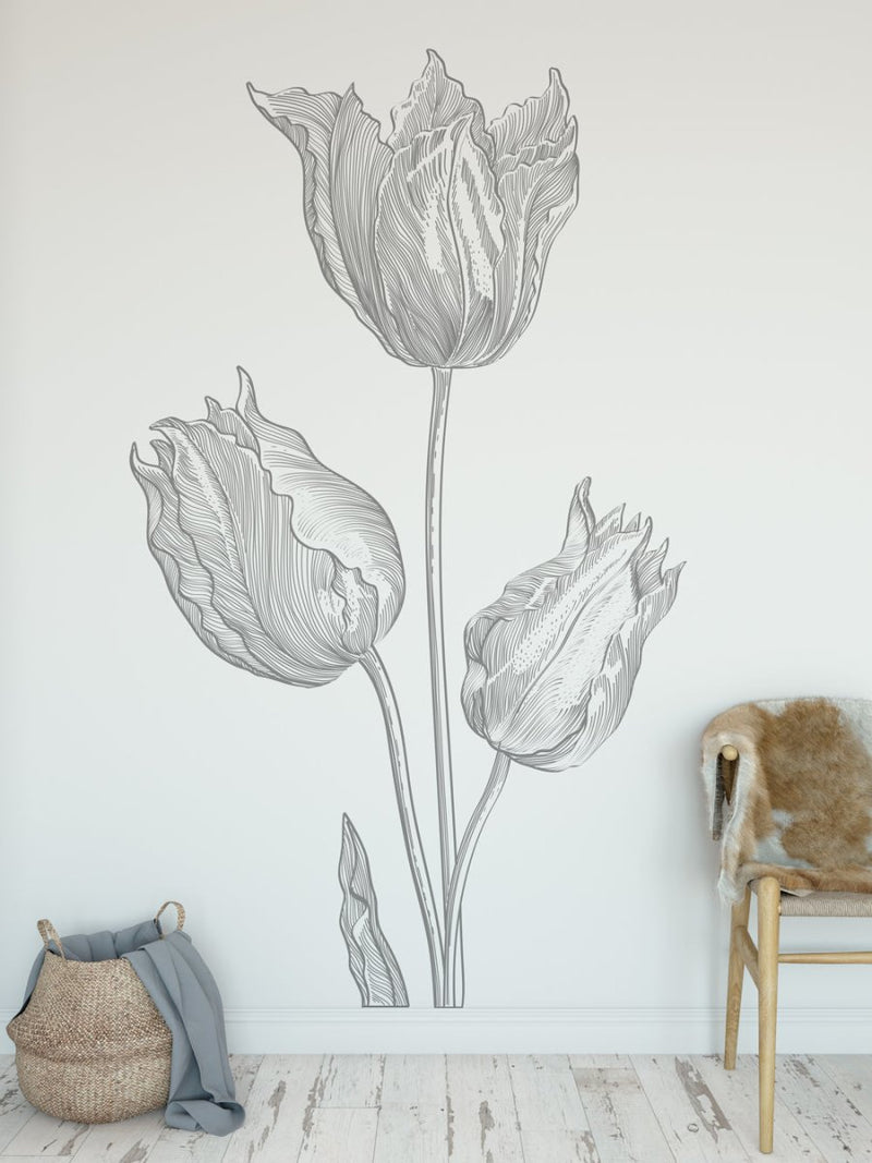 Muursticker Floral Line Art - 1 - Daring Walls