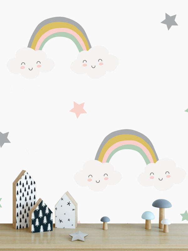 Muursticker Rainbows & Stars - Grey - Daring Walls