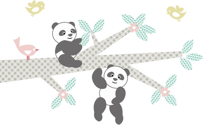 Muursticker Tak Panda's pink - Daring Walls