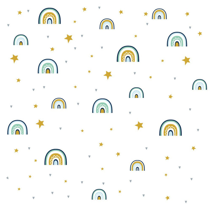 Muurstickers Rainbows with love - green- blue - Daring Walls
